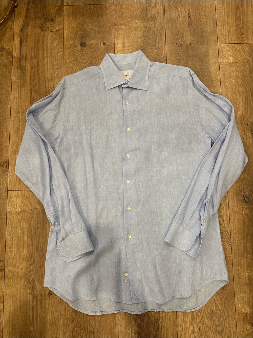 Dunhill Light Blue Linen Button-Down Shirt